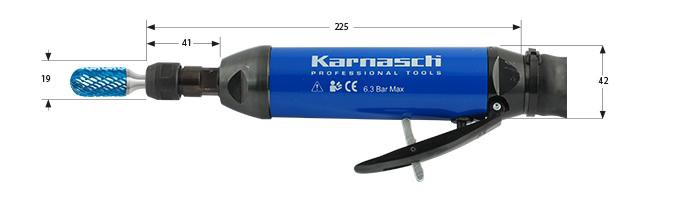 Размеры прямошлифовальной машины Karnasch KAM 16LR