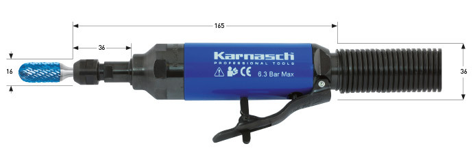 Размеры прямошлифовальной машины Karnasch KA 37LR